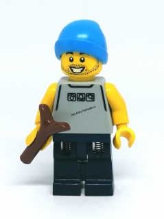 LH2872 LEGO HRANÁ MINIFIGURKA MUŽ V MODRÉM KULICHU