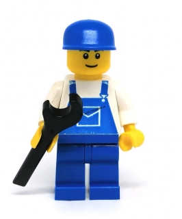 LH3000 LEGO HRANÁ MINIFIGURKA MUŽ V MONTÉRKÁCH S KLÍČEM