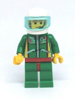 LH3163 LEGO HRANÁ MINIFIGURKA MUŽ V ZÁVODNICKÉM