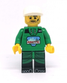 LH3191 LEGO HRANÁ MINIFIGURKA MUŽ V ZELENÉ MIKINĚ