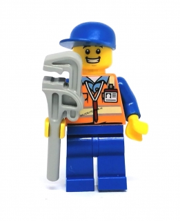 LH3280 LEGO HRANÁ MINIFIGURKA MUŽ OPRAVÁŘ S FRANCOUZSKÝM KLÍČEM
