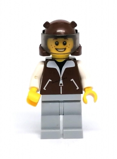 LH3283 LEGO HRANÁ MINIFIGURKA MUŽ V HNĚDÉ BUNDĚ