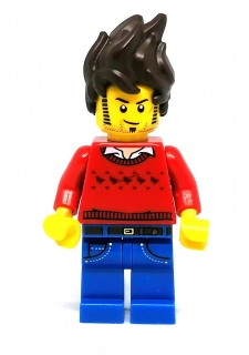 LH1156 LEGO HRANÁ MINIFIGURKA CITY ČERVENÝ SVETR