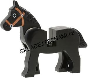 LH291 LEGO HRANÝ ČERNÝ KŮŇ HNĚDÁ OHLÁVKA