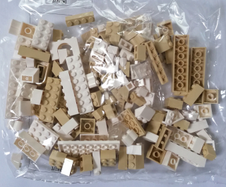 SCL401 NOVÉ LEGO DÍLY ODSTÍNY BÍLÁ A BÉŽOVÁ 190 GRAMŮ (11016)