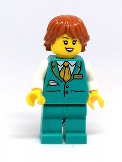 LH3363 LEGO HRANÁ MINIFIGURKA ŽENA BANKÉŘKA V ZELENÉM