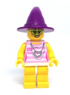 LH3412 LEGO HRANÁ MINIFIGURKA ŽENA VE FIALOVÉM KLOBOUKU