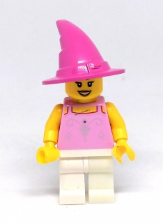 LH3419 LEGO HRANÁ MINIFIGURKA ŽENA V RŮŽOVÉM KLOBOUKU
