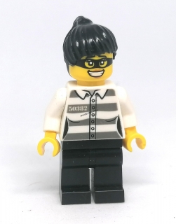 LH3553 LEGO HRANÁ MINIFIGURKA vězeňkyně černé vlasy