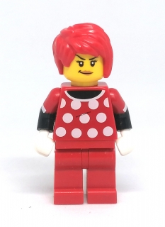 LH3580 LEGO HRANÁ MINIFIGURKA ŽENA S ČERVENÝMI VLASY