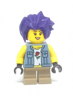 LH3639 LEGO HRANÁ MINIFIGURKA PUNK ŽENA KRÁTKÉ NOHY