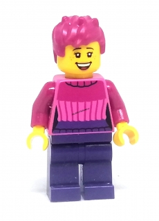 LH3651 LEGO HRANÁ MINIFIGURKA ŽENA- RŮŽOVÉ VLASY
