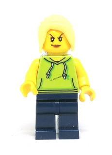 LH3748 LEGO HRANÁ MINIFIGURKA ŽENA ZELENÁ MIKINA