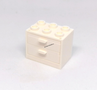 LH2540 LEGO HRANÝ DÍL BÍLÁ SKŘÍŇKA DVA BÍLÉ ŠUPLÍKY
