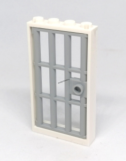 LH2586 LEGO HRANÉ DVEŘE BÍLÝ RÁM ŠEDÁ MŘÍŽ