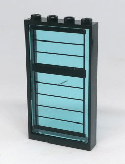 LH2599 LEGO HRANÁ STĚNA PROSKLENÁ ČERNÝ RÁM MODRÉ SKLO S PRUHY