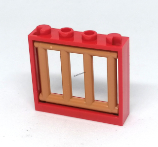 LH2613 LEGO HRANÉ OKNO MŘÍŽ RÁM ČERVENÝ