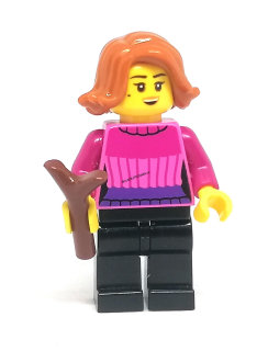 LH3943 LEGO HRANÁ MINIFIGURKA ŽENA RŮŽOVÝ SVETR