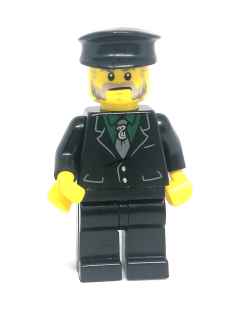LH3964 LEGO HRANÁ MINIFIGURKA VOUSATÝ MUŽ V ČERNÉM SAKU