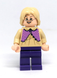 LH4003 LEGO HRANÁ MINIFIGURKA ŽENA BABIČKA S BRÝLEMI VE FIALOVÉ VESTĚ