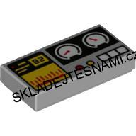 X276 LEGO NOVÝ ŘÍDÍCÍ PANEL POTISK 1X2 NOPKY