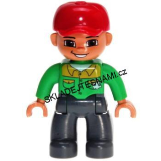 H569 DUPLO HRANÁ FIGURKA MUŽ V ČERVENÉ KŠILTOVCE