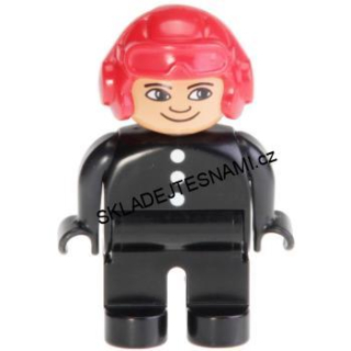 H571 DUPLO HRANÁ FIGURKA MUŽ V ČERVENÉ HELMĚ STARŠÍ TYP