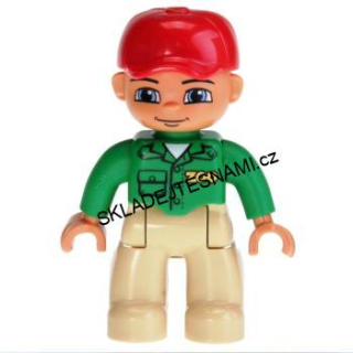 H570 DUPLO HRANÁ FIGURKA MUŽ OŠETŘOVATEL ZOO V ZELENÉ KOŠILI