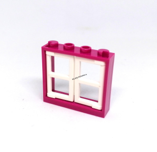 LH2687 LEGO HRANÉ OKNO RŮŽOVÝ RÁM BÍLÉ OKNO