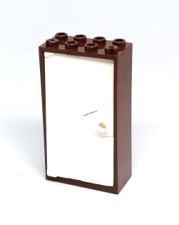 LH2697 LEGO HRANÉ DVEŘE TMAVĚ HNĚDÝ RÁM BÍLÁ VÝPLŇ