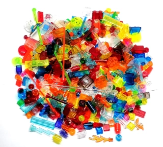 SCL1298 LEGO HRANÉ MIX DÍLŮ TRANSPARENTNÍ - ILUSTRAČNÍ FOTO 150G