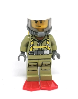 LH4207 LEGO HRANÁ MINIFIGURKA MUŽ POTÁPĚČ ZELENÝ