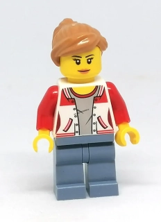 LH4268 LEGO HRANÁ MINIFIGURKA ŽENA MOTORKÁŘSKÁ BUNDA