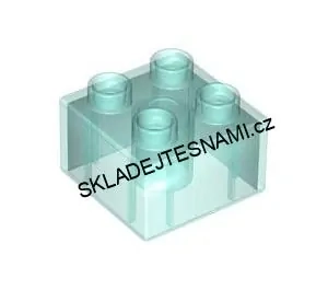 N1056 DUPLO NOVÁ PRŮHLEDNÁ MODRÁ KOSTKA 2X2 NOPKY
