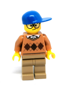 LH4326 LEGO HRANÁ MINIFIGURKA MUŽ HNĚDÝ SVETR