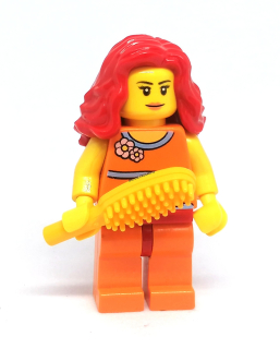 LH4364 LEGO HRANÁ MINIFIGURKA ŽENA ORANŽOVÉ ŠATY