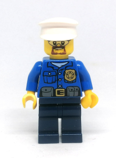 LH4409 LEGO HRANÁ MINIFIGURKA POLICISTA BÍLÁ ČEPICE