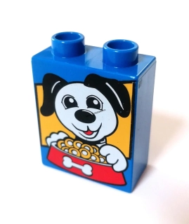 H89 DUPLO HRANÉ KOSTKA POTISK PEJSEK S JÍDLEM