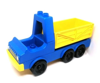 H97 DUPLO HRANÝ NÁKLAĎÁK MODRÝ ŽLUTÁ KORBA STARŠÍ TYP
