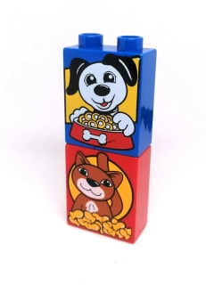 H106 DUPLO HRANÉ KOSTKY POTISK PES KOČKA