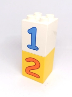 H108 DUPLO HRANÉ KOSTKY POTISK ČÍSLA 1 A 2
