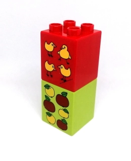 H113 DUPLO HRANÉ KOSTKY POTISK PTÁCI A OVOCE