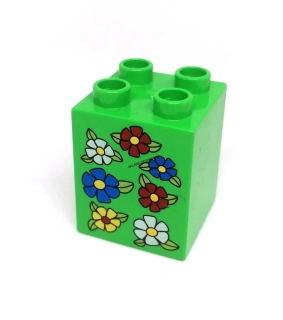 H114 DUPLO HRANÉ KOSTKA POTISK KVĚTINY
