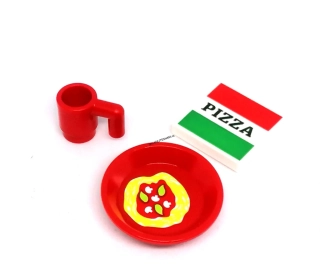 LH1863 LEGO HRANÁ SNÍDAŇOVÁ SADA ČERVENÁ TALÍŘ ŠPAGET