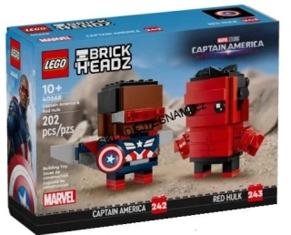 40668 LEGO BRICK HEADZ FIGURKY KAPITÁNA AMERIKY A ČERVENÉHO HULKA