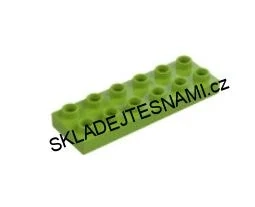 N1196 DUPLO NOVÝ DÍL SVĚTLE ZELENÁ KOSTKA PLOCHÁ 2X6 NOPKŮ