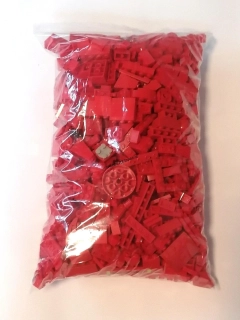 SCL136- HRANÉ LEGO MIX DÍLŮ ČERVENÁ - VÁHA 800 GRAMŮ