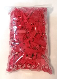 SCL137- HRANÉ LEGO MIX DÍLŮ ČERVENÁ - VÁHA 800 GRAMŮ