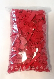 SCL138- HRANÉ LEGO MIX DÍLŮ ČERVENÁ - VÁHA 800 GRAMŮ
