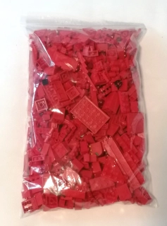 SCL148- HRANÉ LEGO MIX DÍLŮ ČERVENÁ - VÁHA 500 GRAMŮ